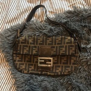 Fendi vintage brown logo purse genuine!